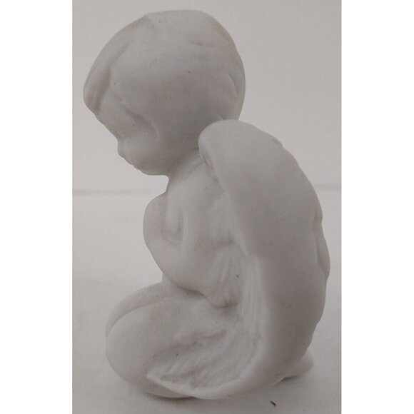 Angel Figurine Ceramic Bisque- Praying Unbranded White - Picture 5 of 6